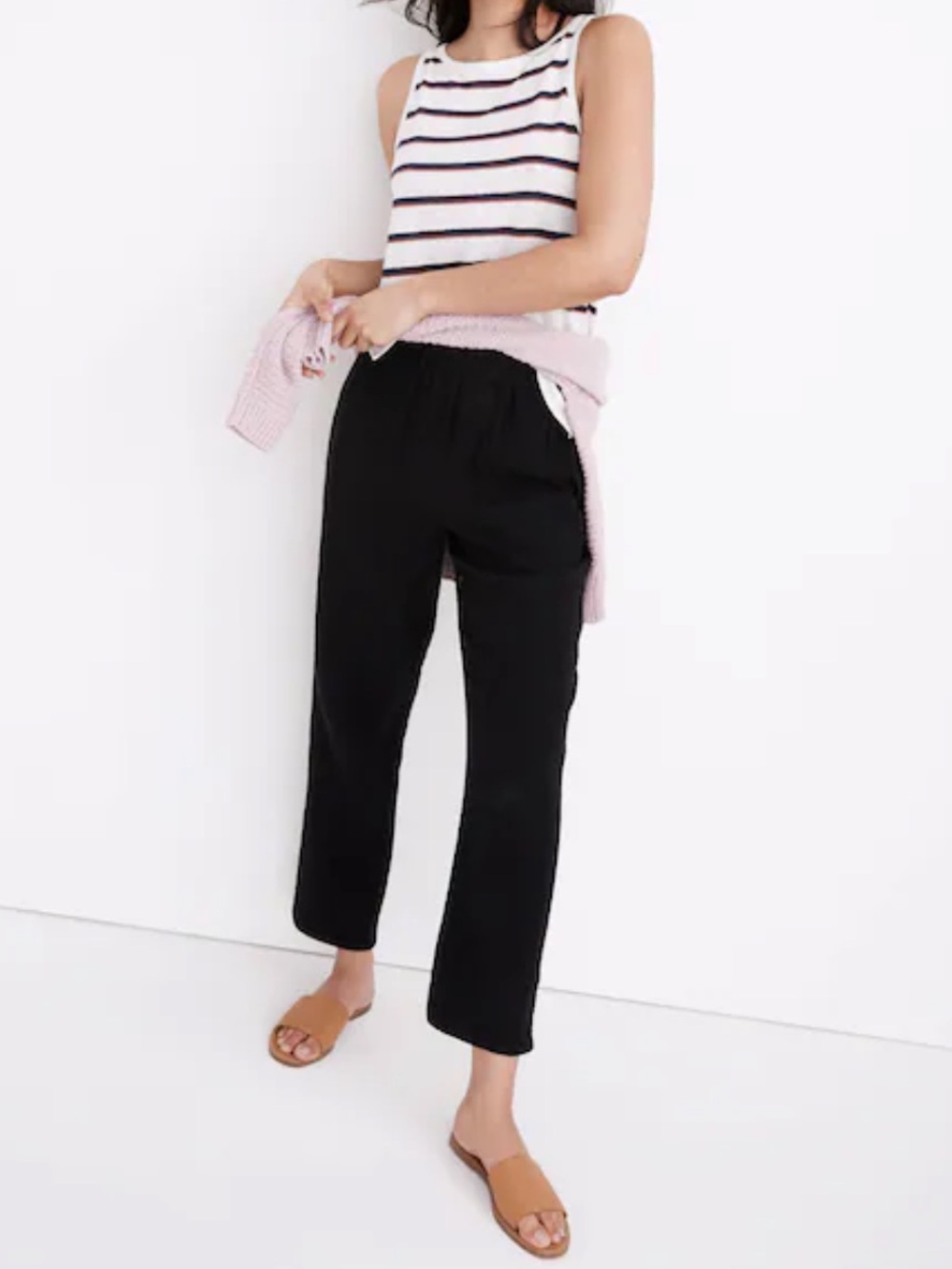 Madewell Lightspun Tapered Huston Pull-On Crop Pants